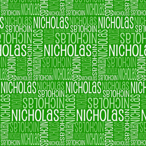 Personalised Name Fabric - Green 14