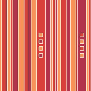 Modern Pomegranate Stripes & Boxes