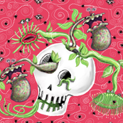 Skull Cachepot w/ Scary Carnivorous Plants!(#1) 
