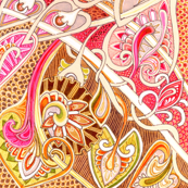 Old Fashioned Twisted Paisley Victorian (in salmon and coco)