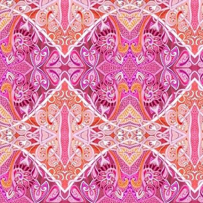 Old Fashioned Twisted Paisley Victorian (in magenta/orange)