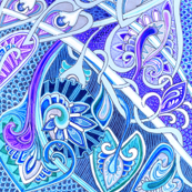 Old Fashioned Twisted Paisley Victorian (in blue)