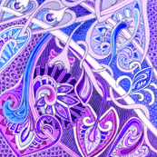 Old Fashioned Twisted Paisley Victorian (in purples)