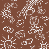 You Are My Sunshine Woodland Animals-in Brown and White