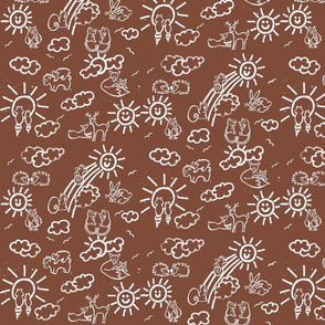 You Are My Sunshine Woodland Animals-in Brown and White