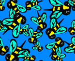Crowded Bees on Blue