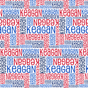 Personalised Name Fabric - Red Navy Blue