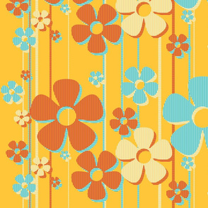 Striped Daisies - caramel