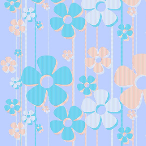 Striped Daisies - cotton candy