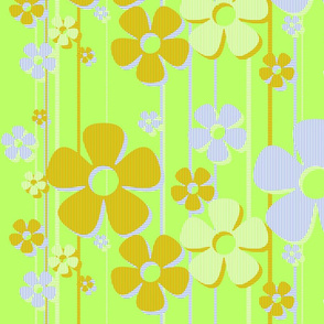 Striped Daisies - Key Lime