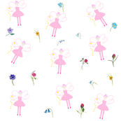 SparklePink Fairy and Flowers
