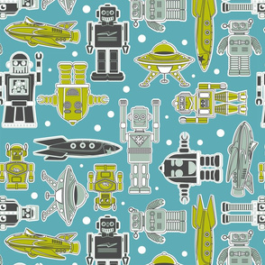 Robots and Spacecraft blue