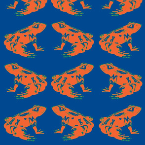 Orange Tree Frog in Blue