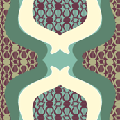 Greek Pattern Tile on green