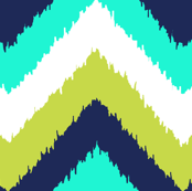 chevron ikat peacock white