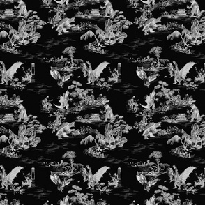Godzilla & Friends toile (negative)