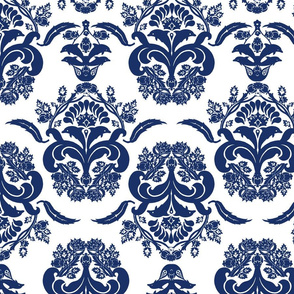 damask dolphin navy