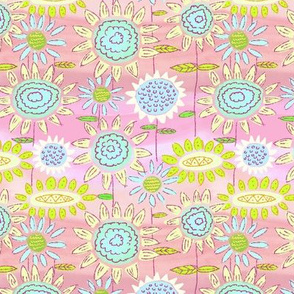 Floral Frolic Pink and Blues