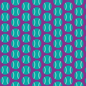 Small Half-Drop Teal/White Tennis Balls