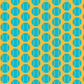 Small Half-Drop Blue/Orange Tennis Balls