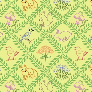 Critters and Flowers Yellow