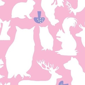 Woodland Animals Large lavender 2