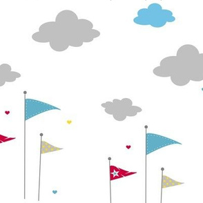 Flags & Clouds Love! - Sweet Birds of Summer - Summer Party - © PinkSodaPop 4ComputerHeaven.com