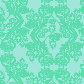 floral damask minty
