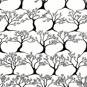 Dancing Tree Nymphs-Black and White Checkerboard