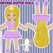 lilac princess doll, DIY cut and sew softie ragdoll