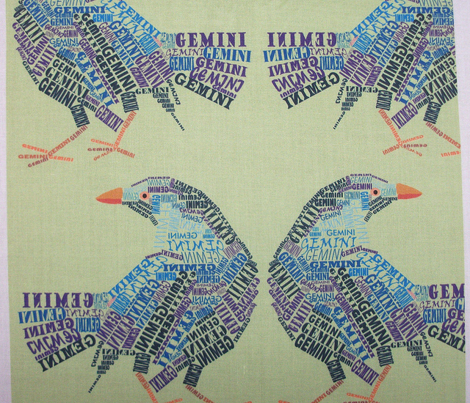 Gemini the Twin Bower Birds Olive
