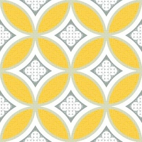 Mexican Mod Tile -- lucia yellow + olive grey