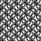 black and white flamingos