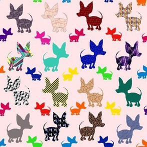 Colorful Chihuahuas on Parade (pink)