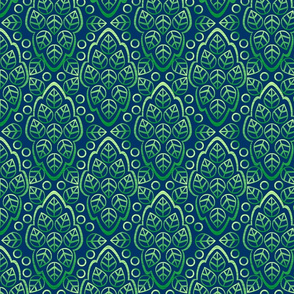 LEAFYLINES green on blue