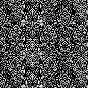LEAFYLINES silver on black