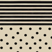 Black Dots & Stripes on Cappuccino