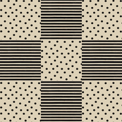 Black Dots & Stripes on Cappuccino