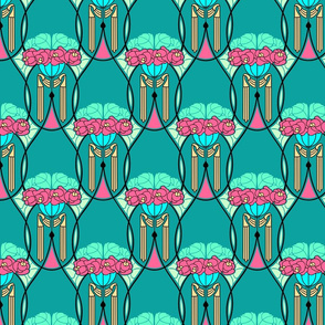 Are Nouveau with peonies