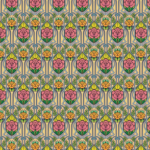 Art Nouveau roses pattern