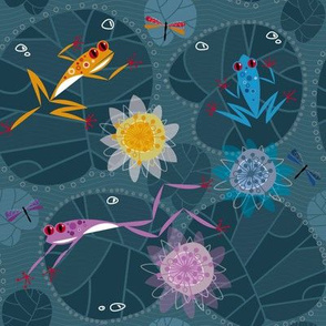 FROGS AND WATER LILIES