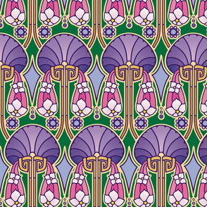 Art Deco abstract, purples