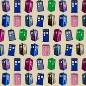 Colorful Police Box Progression on Cappuccino Dots