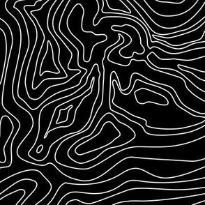 Ocean depth map black - medium scale