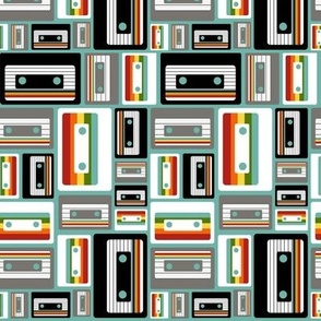 Cassettes on Blue