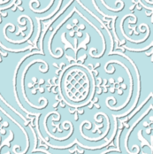Lace Medallion ~ Robin's Egg Blue and White