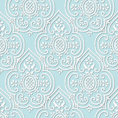 Lace Medallion ~ Robin's Egg Blue and White