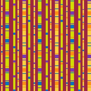 Confetti Stripes on Red