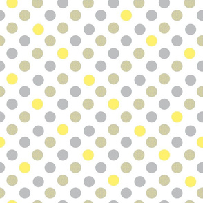 Polka Dot Charm yellow and gray