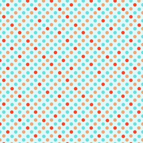 Polka Dot Fun, aqua background